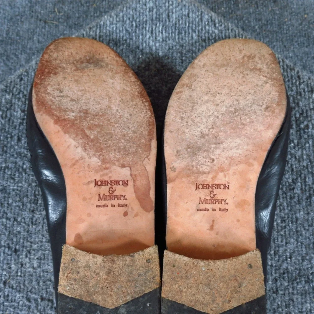 Johnston &‎ Murphy Domani Men Tassel Loafer 9.5 M Dress Shoe Black Leather Italy